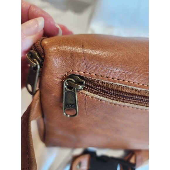 Vintage Distressed Tan Leather Fanny Pack Waist Belt Bag Adjustable Cambodia - Picture 9 of 16